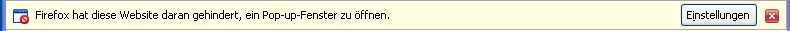 Firefox Meldung eines Pop-Up-Fensters